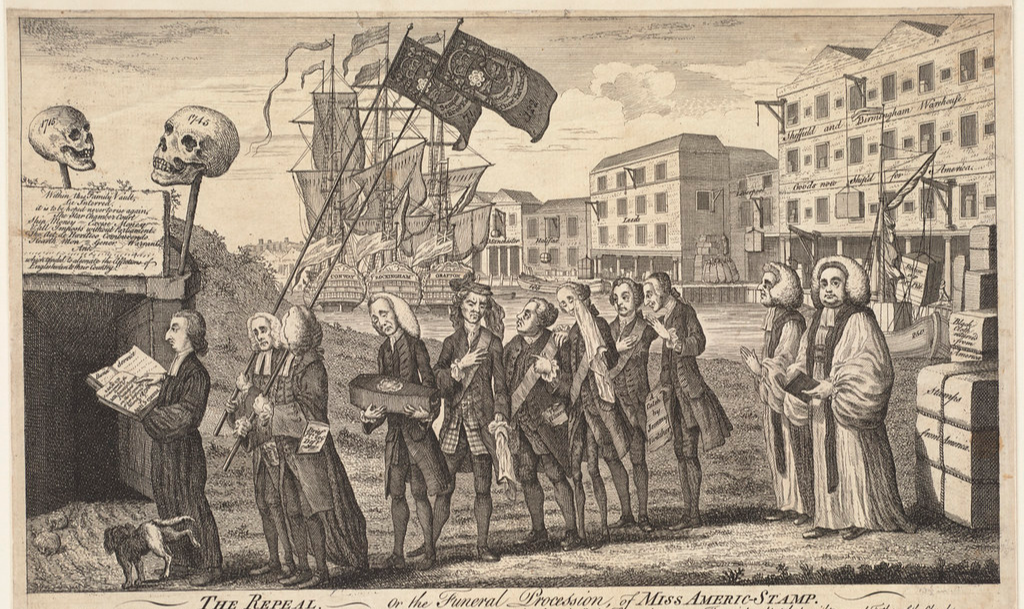 Abolida em 1766, agitação que a lei originou nas colônias lançou sementes de um movimento amplo contra a Coroa e pela independência