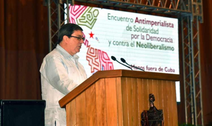 Durante abertura do Encontro Anti-imperialista em Havana, Bruno Rodríguez condenou bloqueio contra a ilha e agradeceu a solidariedade das nações presentes no evento