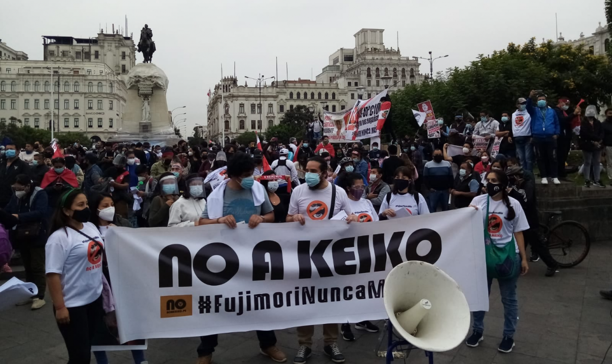 Marcha Pelo Peru #KeikoNoVa acontece a duas semanas do 2° turno das eleições; candidato de esquerda amplia vantagem