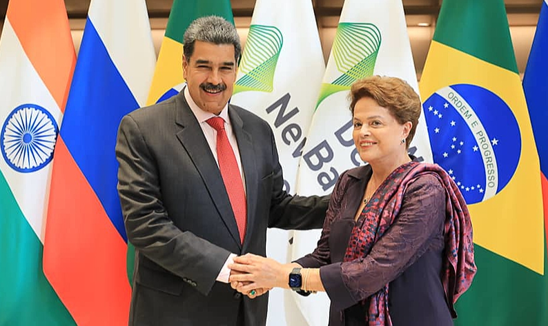 Segundo Caracas, Nicolás Maduro e Dilma Rousseff discutiram papel do Banco do Brics na 'construção de um novo sistema econômico mundial'