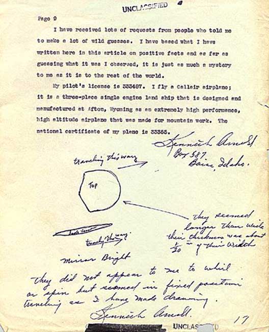 Carta feita por Arnold em 12 de julho de 1947