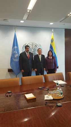 Maduro durante encontro com Ban, em Nova York