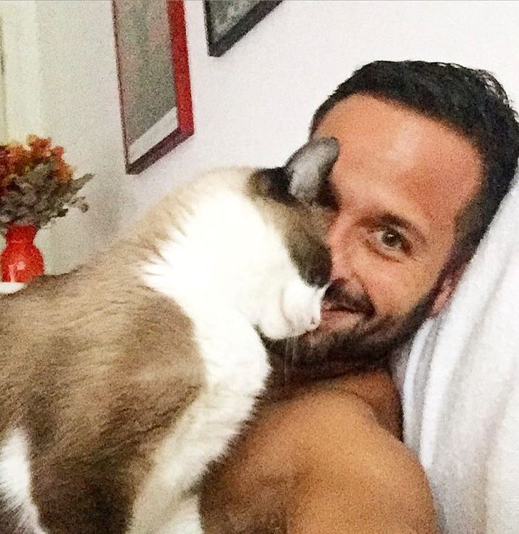 O ministro da Cultura, Marcelo Calero, em uma selfie com um gatinho (Foto: Instagram)