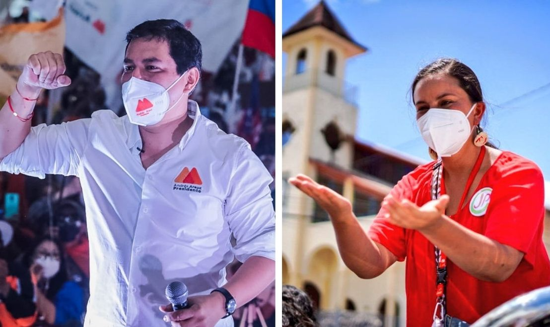 No Equador, Andrés Arauz e Guillermo Lasso disputam o segundo turno; já no Peru, cinco candidatos à Presidência estão em empate técnico