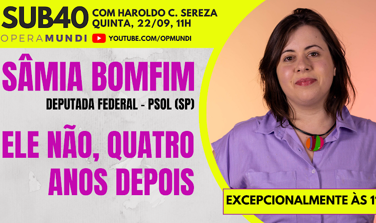 SUB40 desta quinta-feira (22/09) recebeu a deputada federal pelo PSOL Sâmia Bomfim para uma conversa sobre a resistência contra Bolsonaro em 2022