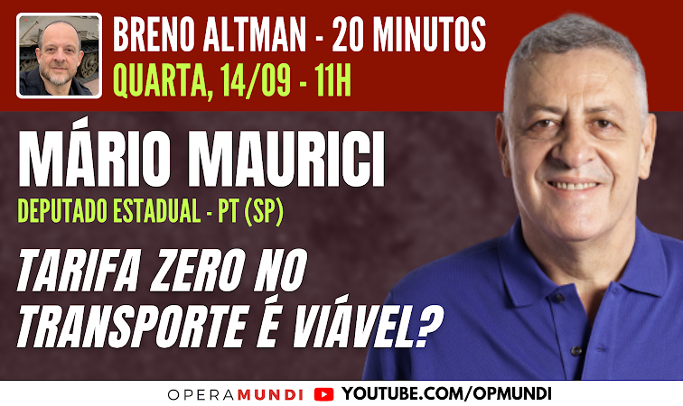 Nesta edição, Altman e o deputado estadual Mário Maurici conversam sobre sobre a possibilidade de implementar tarifas zero no transporte público; programa é ao vivo, às 11h