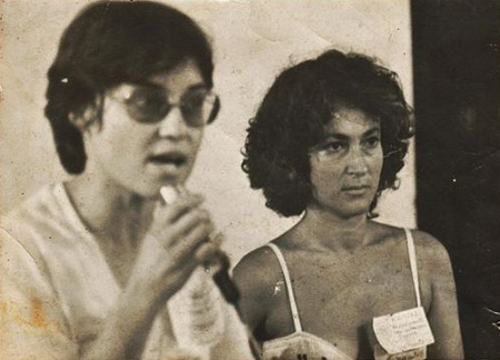 Amelinha Teles e Rachel Moreno no 1o Congresso da Mulher Paulista, 1978