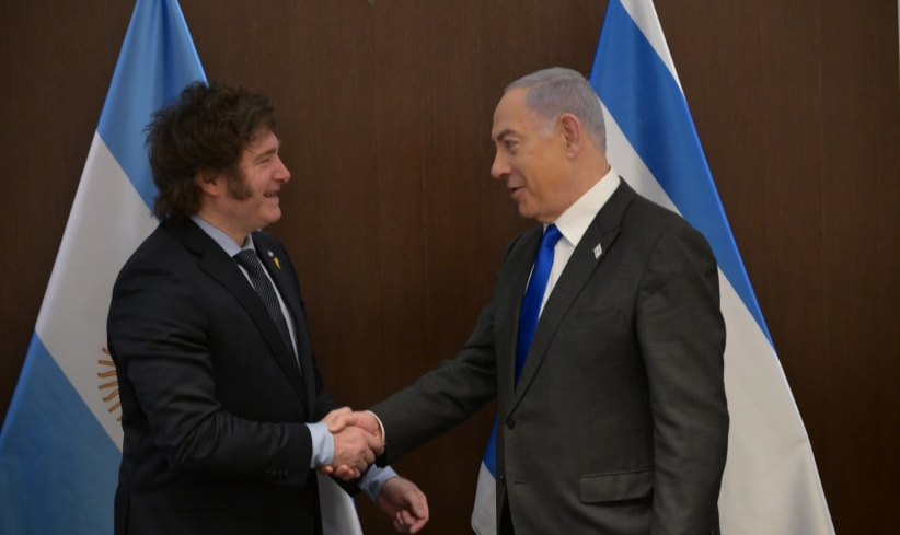 Presidente argentino encontrou o premiê israelense Benjamin Netanyahu, que definiu Javier Milei como 'um grande amigo do Estado israelense'
