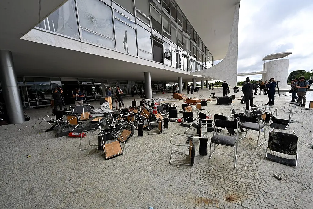 Edifício Sede da Presidência da República Palácio do Planalto sofre destruição nos atos golpistas do dia 08 de janeiro de 2023. <br> (Foto : Cadu Gomes/VPR)